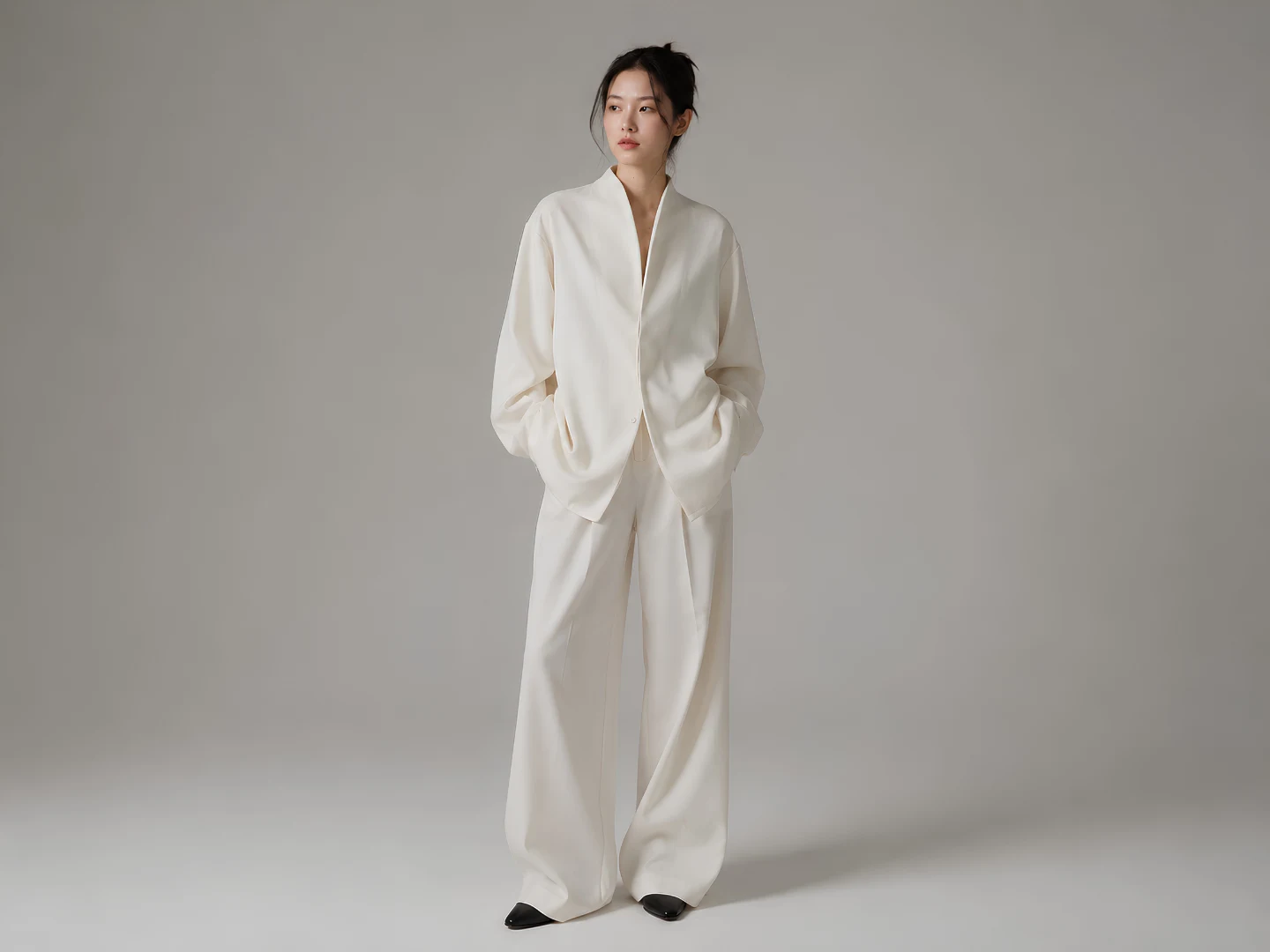 Modern Tailored Loose Blazer Set Off White product