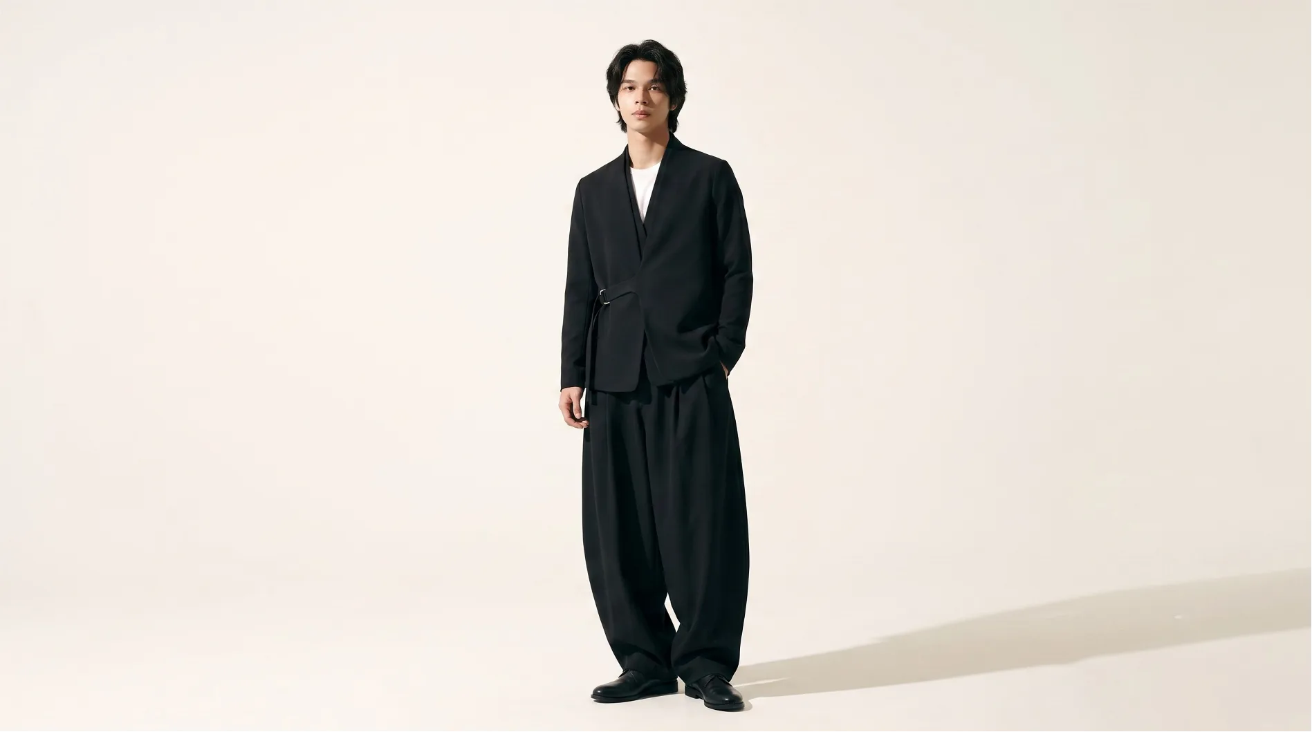 Side Buckle Wrap Blazer Black product